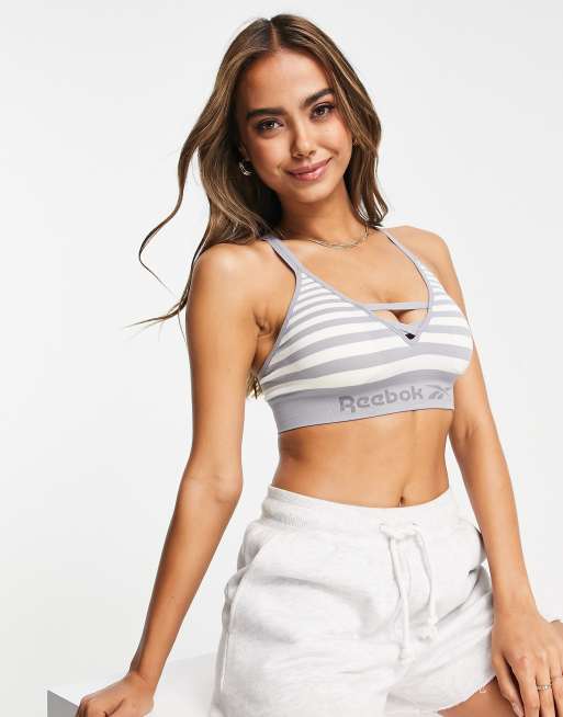 Reebok - Maryna - Grå croptop-sports-BH med stropper