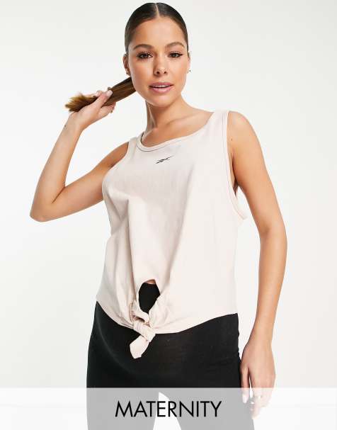 Maternity Asos Donna Abbigliamento Top e t-shirt T-shirt T-shirt senza maniche Top senza maniche color crema allacciato sul davanti Training 