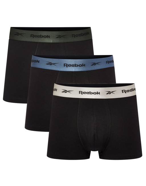 Reebok Mens reebok 3 pack adir trunks black in black