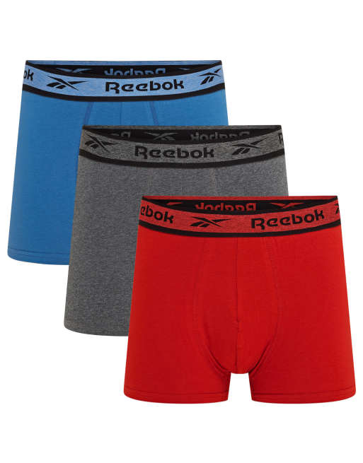 Reebok Mens reebok 3 pack omid trunks vector red/charcoal/marl/twilight blue in multi