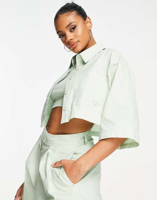 Reebok - Mintgrøn skræddersyet skjorte i cropped længde - Kun hos ASOS, 4 af 4