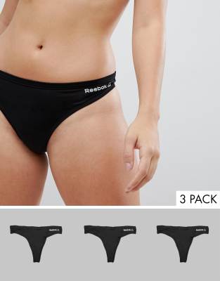 Reebok multipack sports thong in black