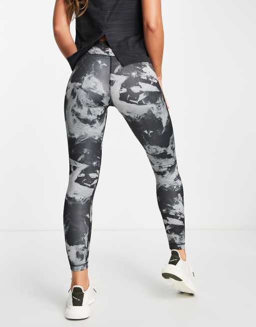 Reebok MYT all over print leggings in black