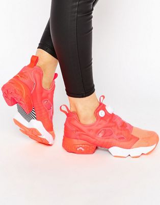 neon orange reebok shoes