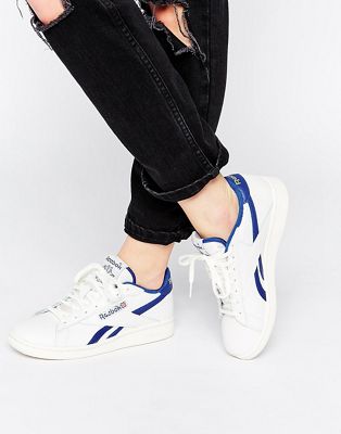 reebok npc white & blue classic sneakers