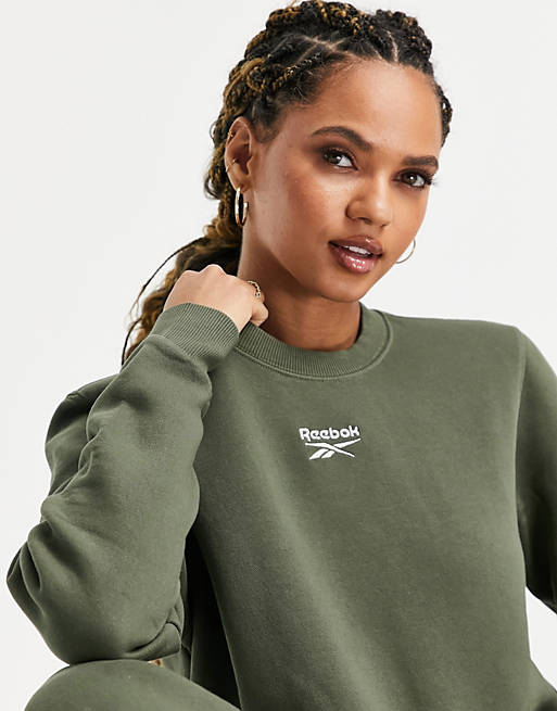 Reebok - Olivengrøn oversized sweatshirt med logo - Kun hos ASOS