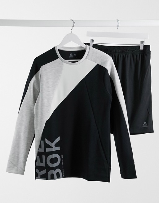 Reebok OST blocked crewneck sweatshirts in black