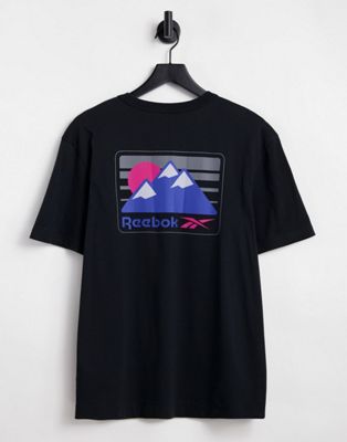 Reebok outdoors t-shirt with backprint in black Exclusive at ASOS
