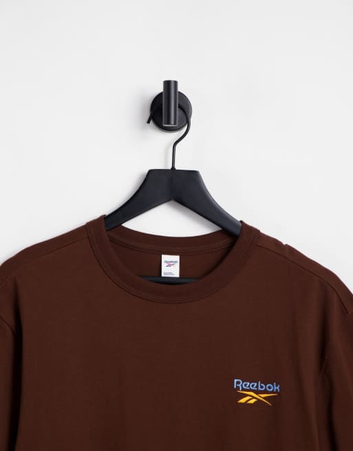 Reebok outdoors t-shirt with backprint in brown - exclusive to ASOS