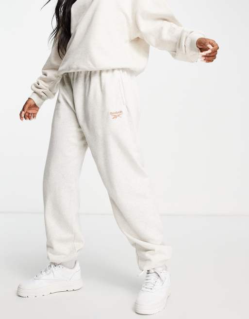 Reebok oversized trackies in off-white marle