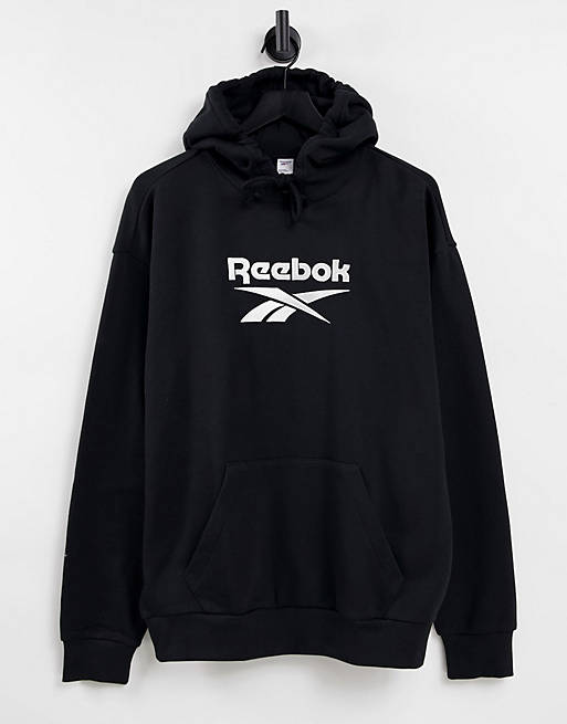 Reebok oversized vintage hoodie in black