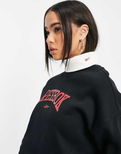 Reebok oversized vintage sweatshirt in black exclusive to ASOS