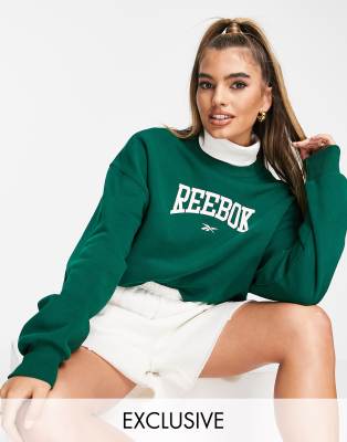 Reebok Oversized Vintage Sweatshirt In Green - Exclusive To Asos