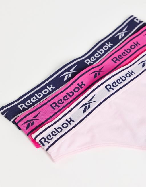 Reebok - Pansy - Lot de 3 strings - Baie, rose et bleu marine, 4 de 4