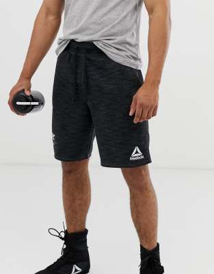 Reebok - Pantaloncini con logo UFC neri-Nero