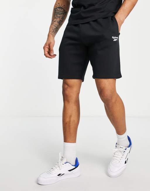 Reebok - Pantaloncini neri in jersey con logo piccolo