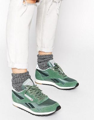 reebok paris runner green sneakers