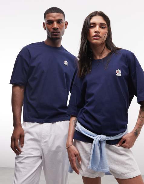 Reebok patch logo t-shirt in navy - Exclusive to ASOS - view 1