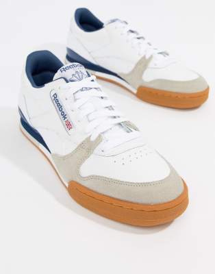 reebok phase 1 trainers black with gum sole