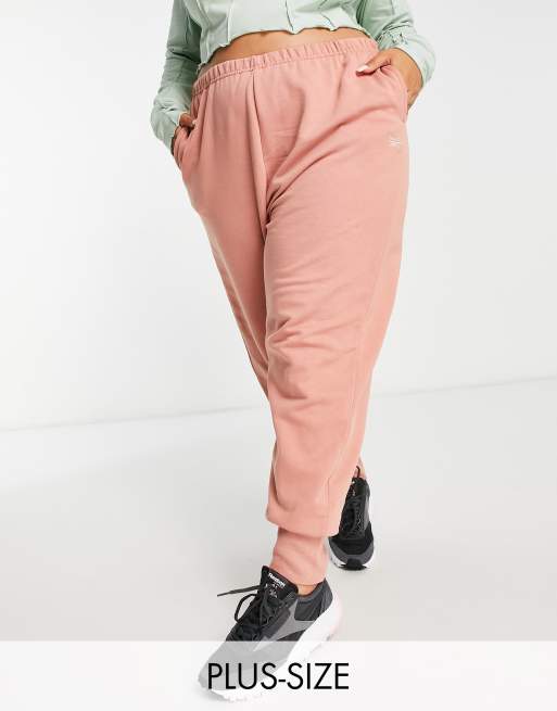 Reebok Plus cosy cuffed trackies in pink