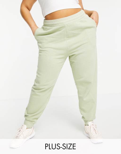 Reebok Plus logo cuffed sweatpants in harmony green - MGREEN