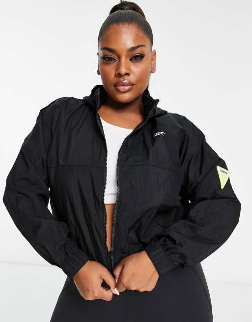 Black 2024 reebok windbreaker