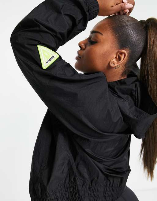Reebok Plus Workout Ready MYT woven jacket in black | ASOS