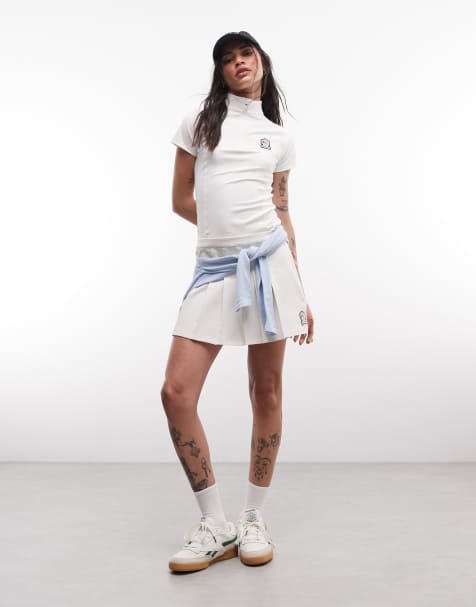 Reebok polo shirt and tennis skirt in off white - view 1