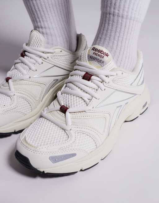 Reebok Premier Road Plus VI sneakers in white and burgundy