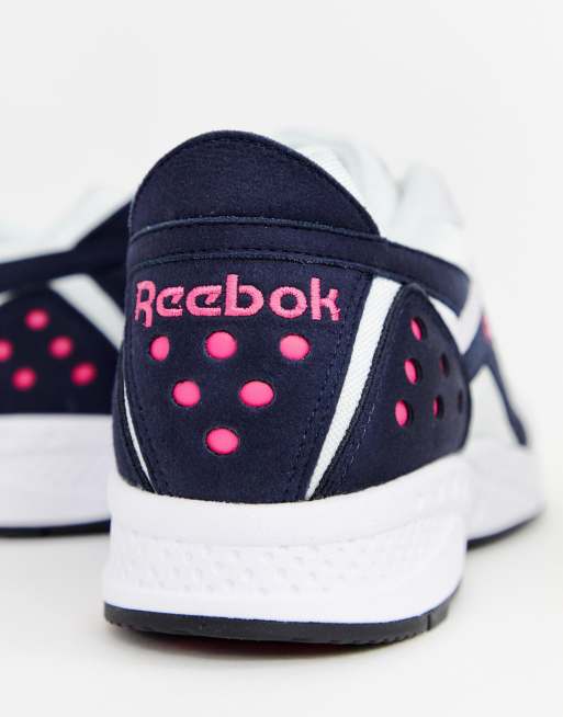 reebok pyro leather trainers white navy