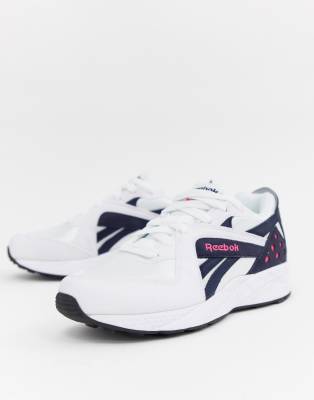 reebok pyro leather trainers white navy