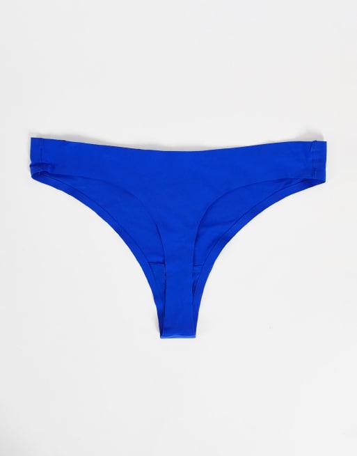Reebok – Rae – Verstärkte, nahtlose Tangas in Marineblau, Kobaltblau, Pink, 3 von 4