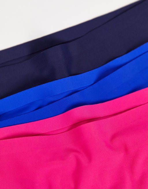 Reebok – Rae – Verstärkte, nahtlose Tangas in Marineblau, Kobaltblau, Pink, 4 von 4