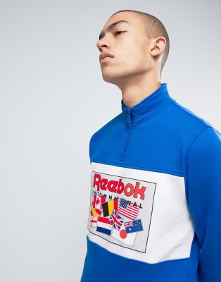 reebok retro flag half zip