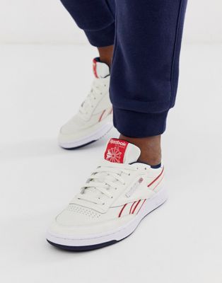 Reebok revenge plus sneakers white with piping and metal logo | ASOS