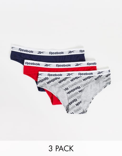 Reebok river 3 pack briefs in red navy print