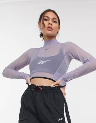 long sleeve crop running top