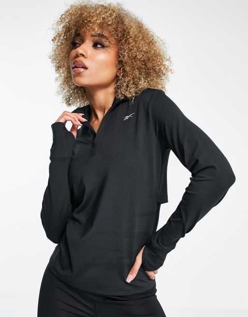 Reebok Running - Essential - Top manches longues à fermeture éclair 1/4 - Noir