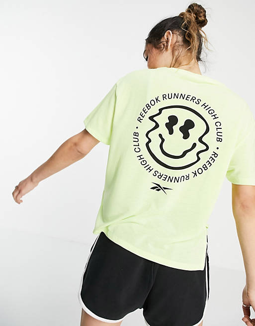 Reebok Running graphic tech t-shirt in lime
