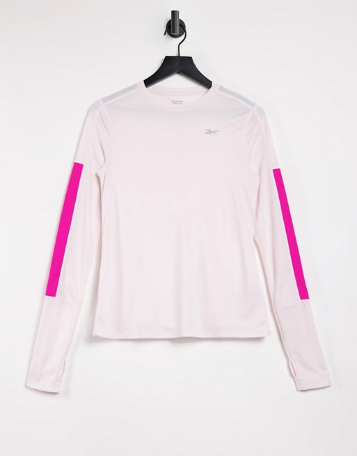 Reebok Running long sleeve top in pink