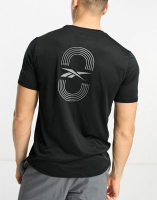 Reebok Running t-shirt with print in black