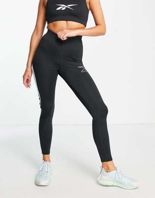 Reebok Running Vector logo leggings in black
