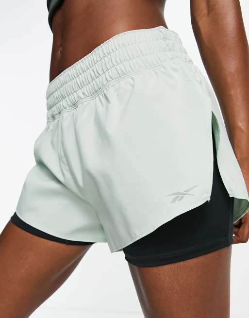 Women's Light Green Workout Shorts with Liner