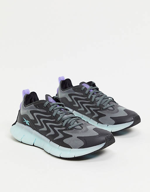 Reebok Running Zig Kinetica 21 trainers in black and white