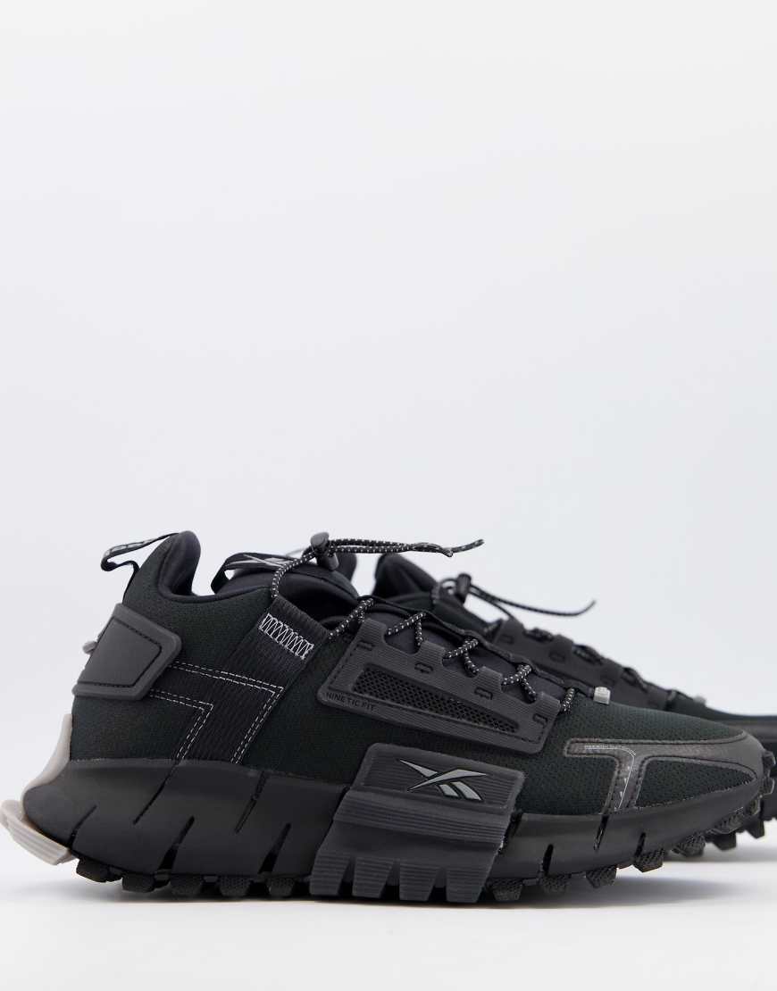 Reebok Running Zig Kinetica Edge trainers in triple black | ASOS