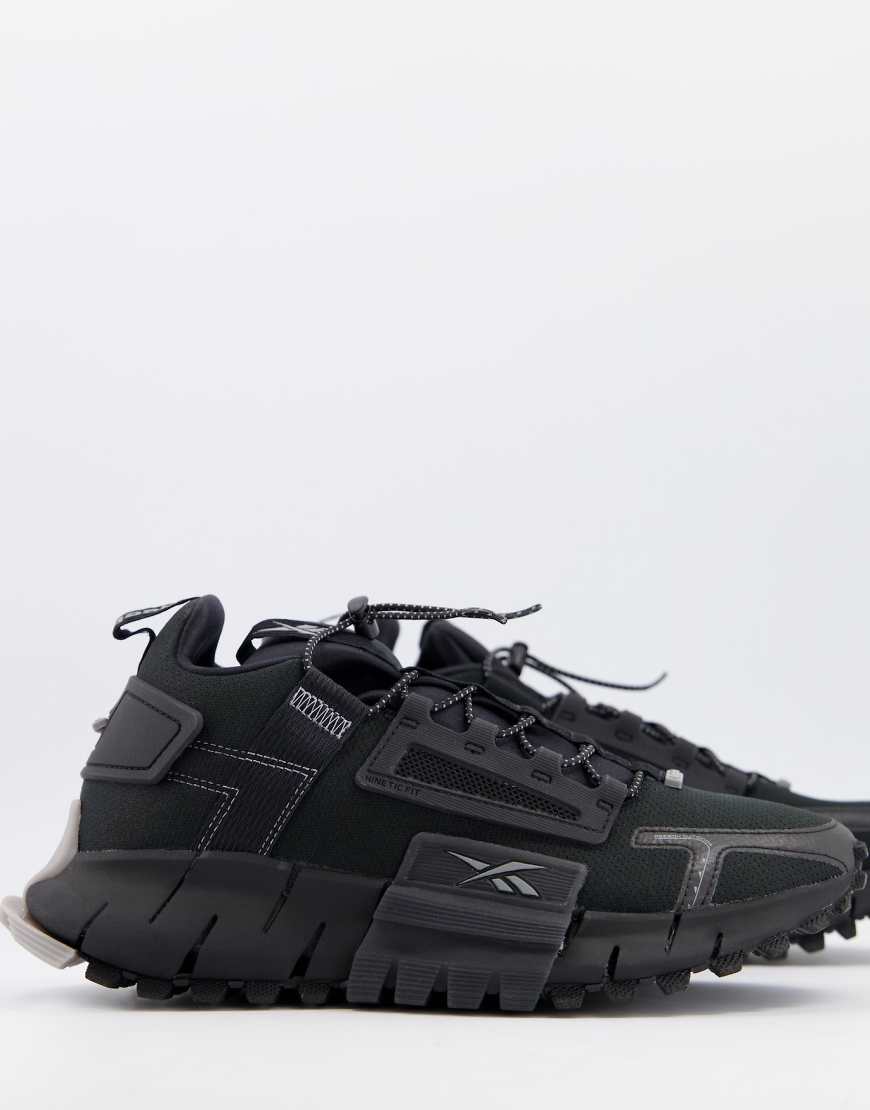 Reebok Running Zig Kinetica Edge trainers in triple black