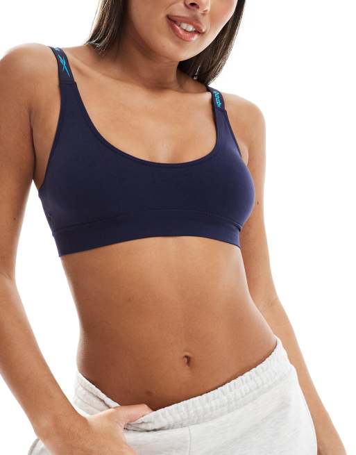 Reebok - Sally - Sømløs croptop i marineblå og blågrøn