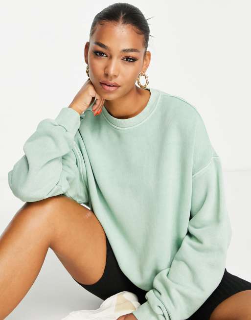 Reebok - Salviegrøn sweatshirt - LGREEN