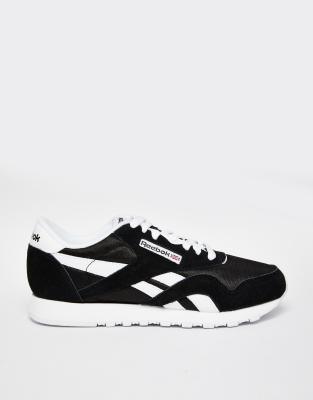 Reebok - Scarpe da ginnastica classiche in nylon nere e bianche | ASOS