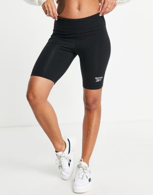 Reebok - Schwarze Legging-Shorts mit kleinem Logo